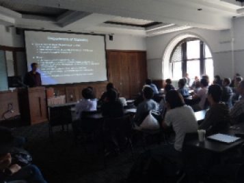 Bob Keener delivers the introduction of the Woodroofe Distinguished Seminar Series